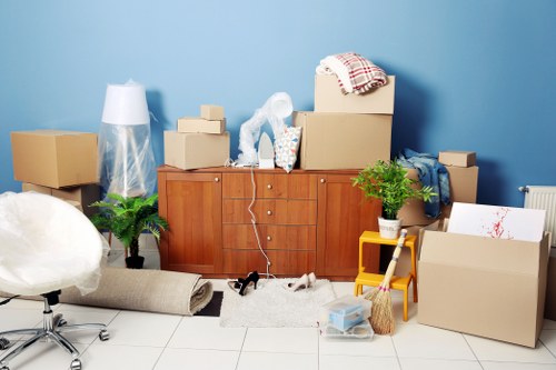 Removals and storage services in Bexleyheath with moving boxes and van