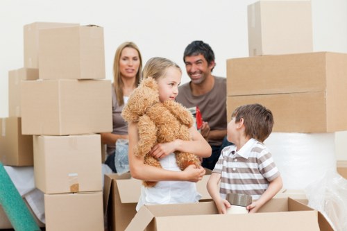 Organised storage boxes and furniture in a clean unit